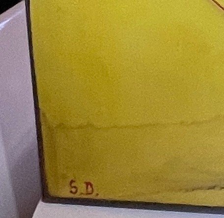 Serge Detriaux "yellow Abstraction" Abstract Painting, Oil On Panel, 1982-photo-6